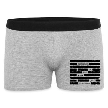 Tout va bien. Faites confiance à votre gouvernement. Directeur - Boxer Homme - gris chiné - Devant