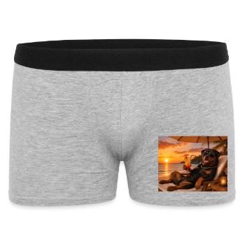Entspannter Rottweiler am Strand - Männer Boxer Shorts - Grau meliert - Vorne