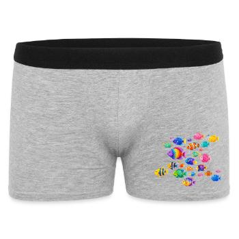 Colorful Tropical Fish Illustration - Men's Boxer Shorts - heather grey - Front