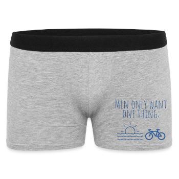 Blue Beach Bike Minimal Print - Men's Boxer Shorts - heather grey - Front