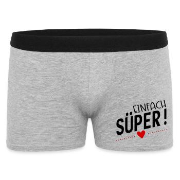 Süper - Männer Boxer Shorts - Grau meliert - Vorne