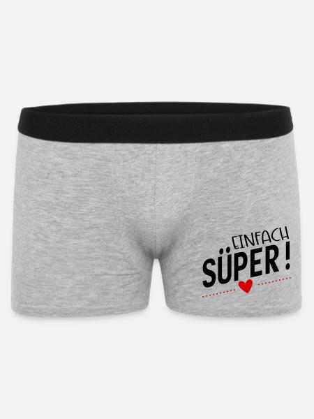 Süper - Männer Boxer Shorts - Grau meliert