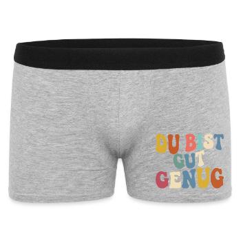 Du Bist Gut Genug Meme Quote Retro Groovy - Männer Boxer Shorts - Grau meliert - Vorne