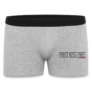 FIRST KISS FREE - Men's Boxer Shorts - heather grey - Front