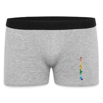 herzenkette bunt - Männer Boxer Shorts - Grau meliert - Vorne