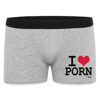 i love porn by wam - Men's Boxer Shorts - heather grey - Front