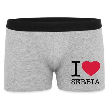 J’AIME LA SERBIE Serbien - Boxer Homme - gris chiné - Devant