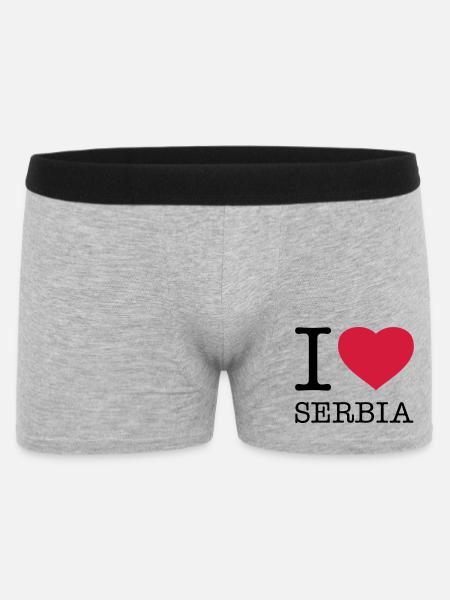 KOCHAM SERBIĘ Serbia - Bokserki męskie - szary melanż