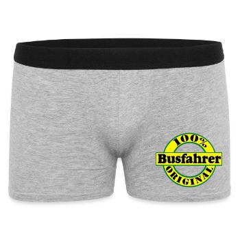 Busfahrer Bus Omnibus 100% Busfahrer Original(25) - Männer Boxer Shorts - Grau meliert - Vorne