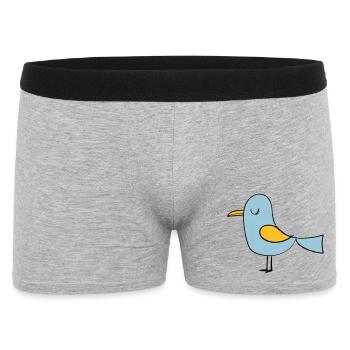 oiseau - Boxer Homme - gris chiné - Devant