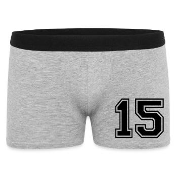 15 - Männer Boxer Shorts - Grau meliert - Vorne