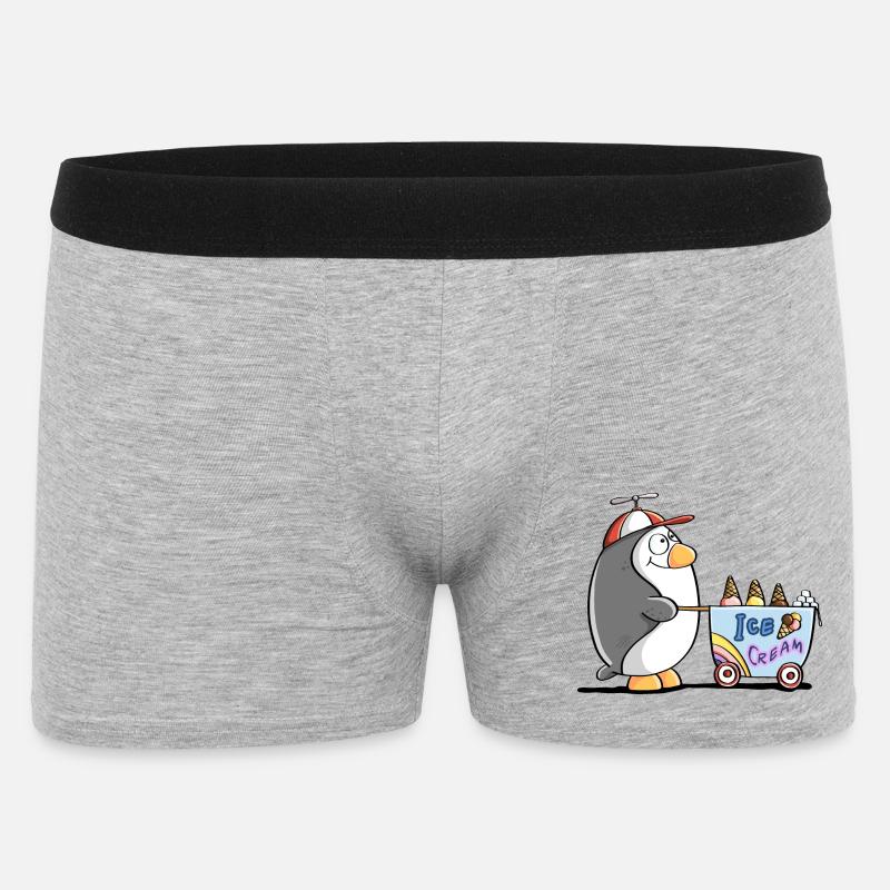 Pinguin Als Eisverkäufer - Eis - Boxer Homme - gris chiné