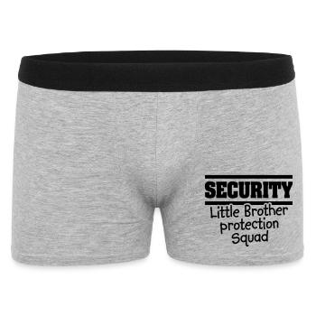 Security Little brother protection squat - Big bro - Men's Boxer Shorts - heather grey - Front