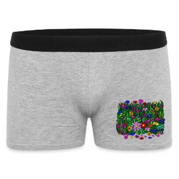 Flower meadow: beautiful, colorful flowers - Men's Boxer Shorts - heather grey - Front
