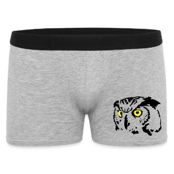 Eule - Männer Boxer Shorts - Grau meliert - Vorne