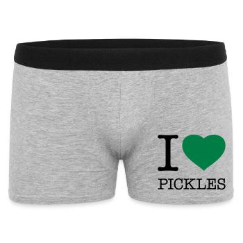 I LOVE PICKLES - Men's Boxer Shorts - heather grey - Front