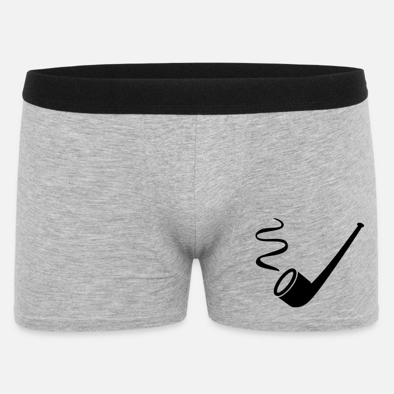 pfeife rauchen raucher geschenk - Männer Boxer Shorts - Grau meliert
