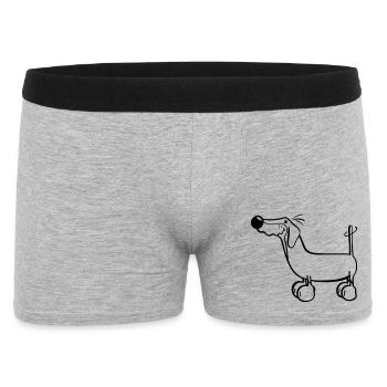 Der Dackel - Männer Boxer Shorts - Grau meliert - Vorne