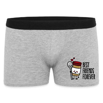 Best friends forever peanut butter / spoon BFF - Männer Boxer Shorts - Grau meliert - Vorne