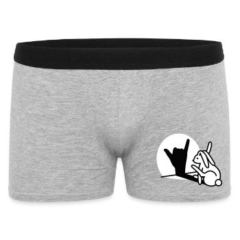 Rabbit hand shadow call you! mobile phone - Men's Boxer Shorts - heather grey - Front