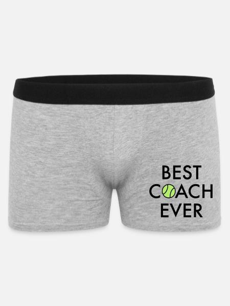 Best Coach ever - Männer Boxer Shorts - Grau meliert
