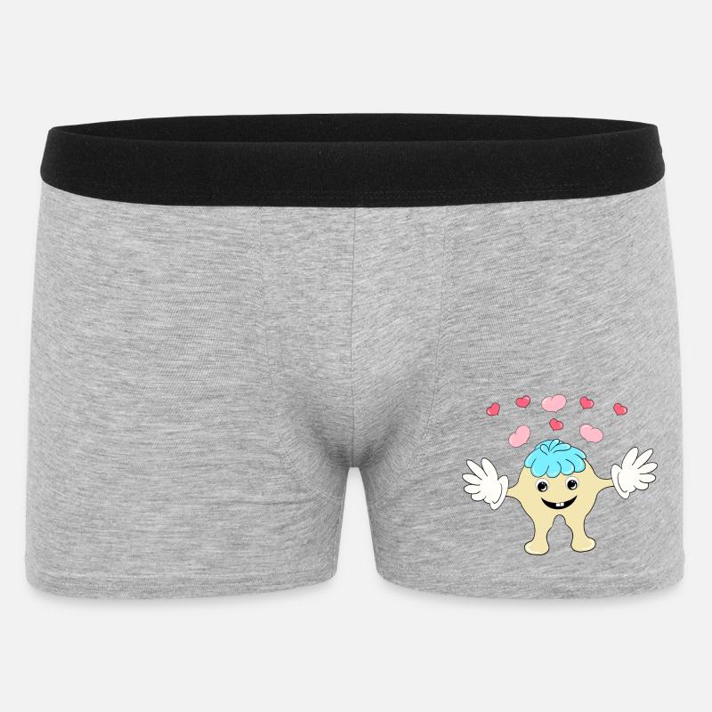 Verknalltes Knuddelmonster ... - Männer Boxer Shorts - Grau meliert