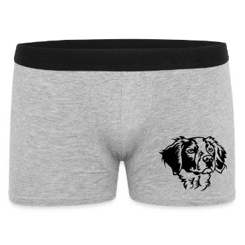 Tête d’Epagneul Breton - Boxer Homme - gris chiné - Devant