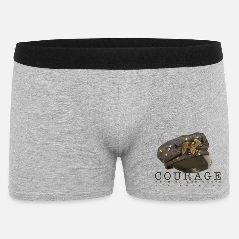COURAGE FOR FREEDOM - Männer Boxer Shorts - Grau meliert