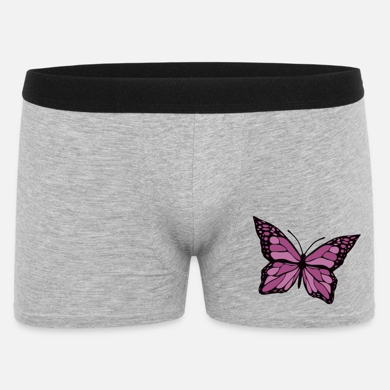Schmetterling - Männer Boxer Shorts - Grau meliert