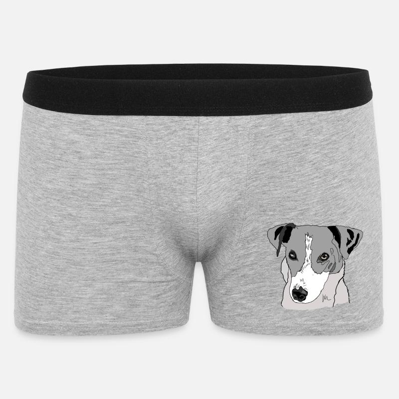 Jack Russel Terrier - Männer Boxer Shorts - Grau meliert