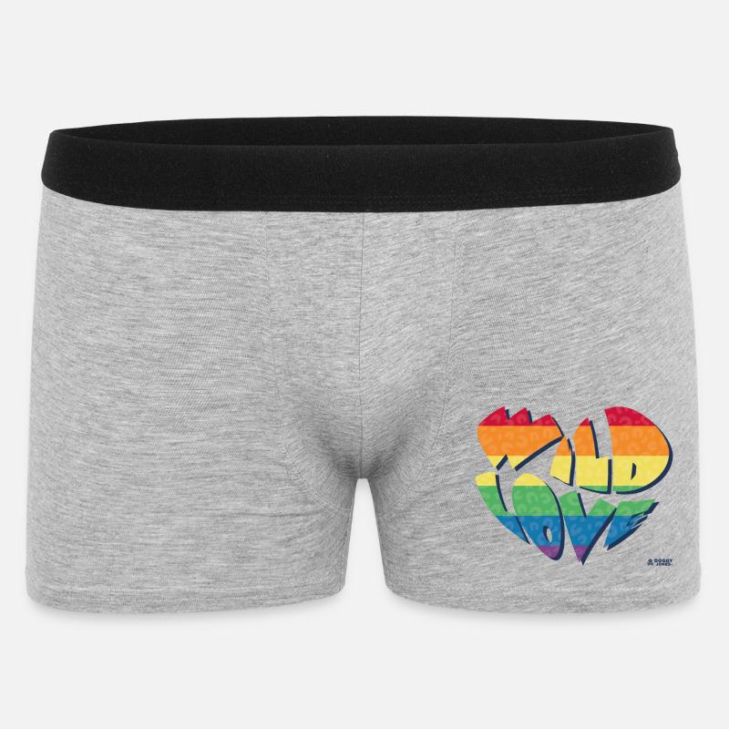 Wilde Liebe - Männer Boxer Shorts - Grau meliert