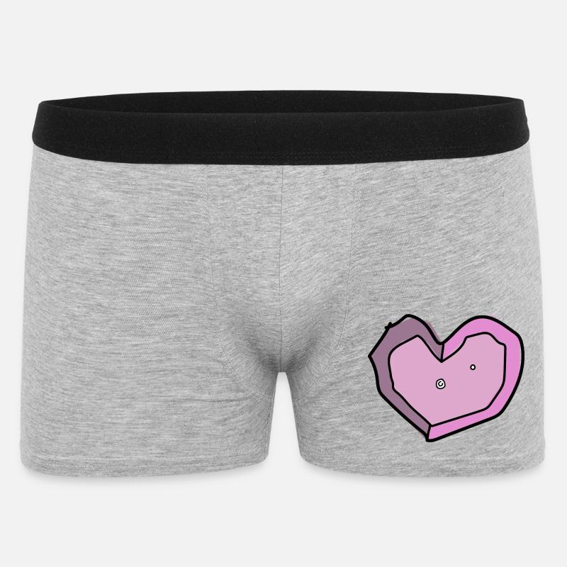 boulderliebe rosa - Männer Boxer Shorts - Grau meliert