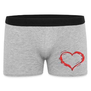 Herz - Männer Boxer Shorts - Grau meliert - Vorne