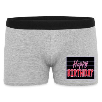 ALLES GUTE ZUM GEBURTSTAG. ALLES GUTE ZUM GEBURTSTAG. JAHRESTAG. - Männer Boxer Shorts - Grau meliert - Vorne