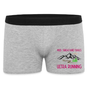 Ultra Running - Boue, sueur et sentiers - Boxer Homme - gris chiné - Devant