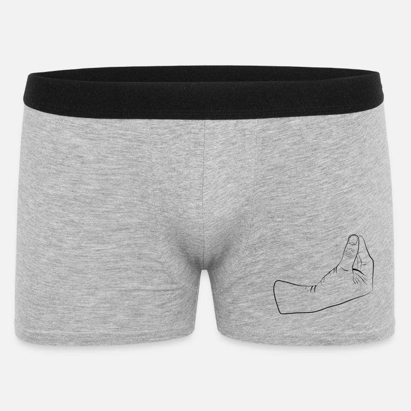 Was willst du Geste - Männer Boxer Shorts - Grau meliert