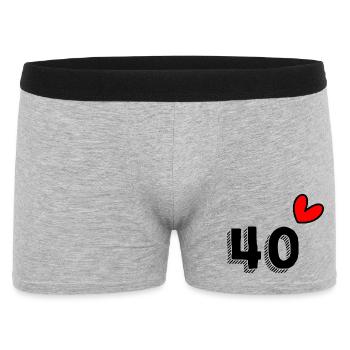 40. 40 YEARS. 40th ANNIVERSARY. 40TH ANNIVERSARY. - Men's Boxer Shorts - heather grey - Front