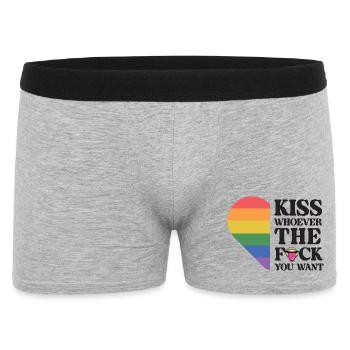 LGBT Pride Month - Kiss Whoever You Want - Men's Boxer Shorts - heather grey - Front