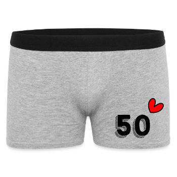 50. 50 YEARS. 50th ANNIVERSARY. 50 YEARS ANNIVERSARY. - Men's Boxer Shorts - heather grey - Front