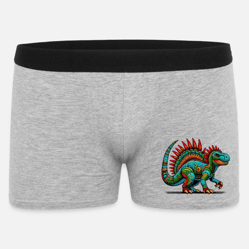Dinosaurier - Männer Boxer Shorts - Grau meliert