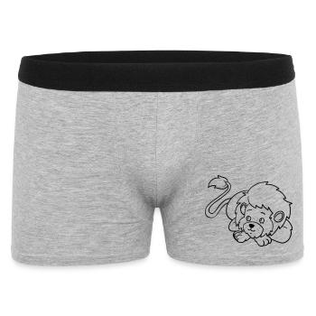 Lion Kawaii coloring page hand-illustrated - Men's Boxer Shorts - heather grey - Front