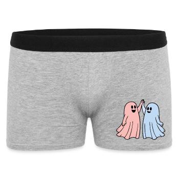Verspielte Geister im Hochzeitsstil - Männer Boxer Shorts - Grau meliert - Vorne