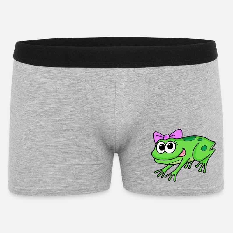 Frosch Mädchen Dame - Männer Boxer Shorts - Grau meliert