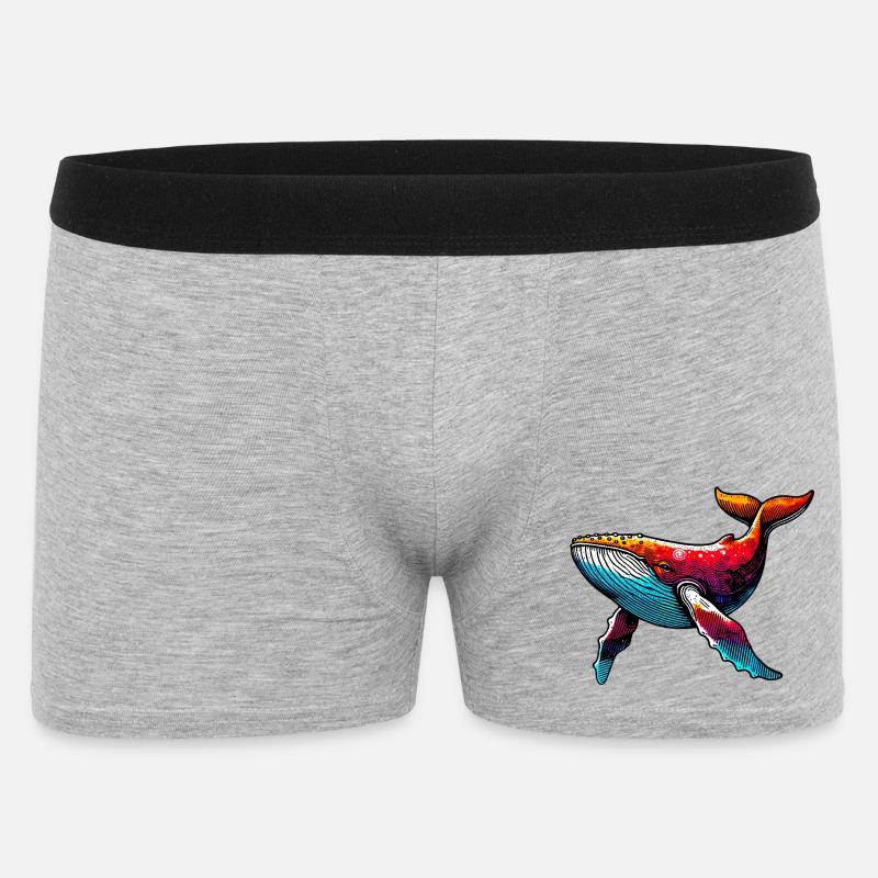 Wal - Männer Boxer Shorts - Grau meliert