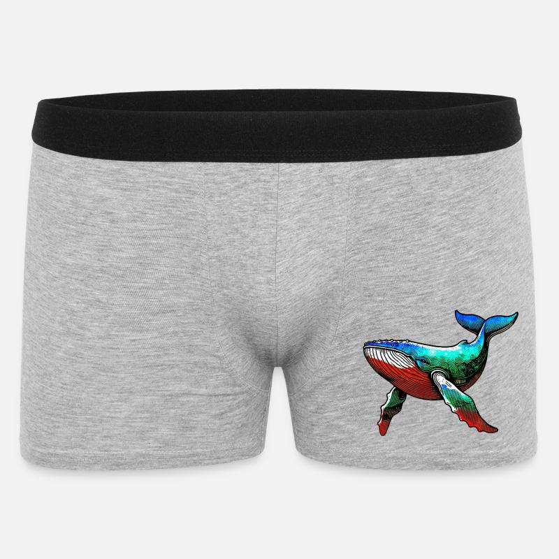 Wal - Männer Boxer Shorts - Grau meliert