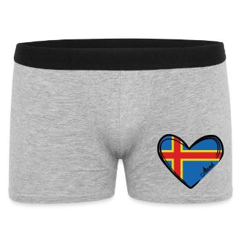 Åland - Sweden - Heart - Men's Boxer Shorts - heather grey - Front