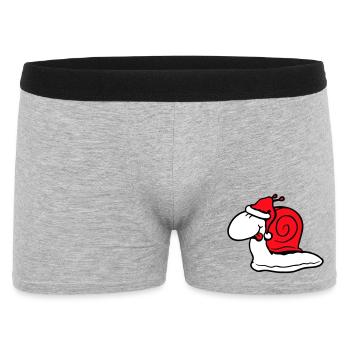 Escargot Père Noël Noël Chapeau Cadeau - Boxer Homme - gris chiné - Devant