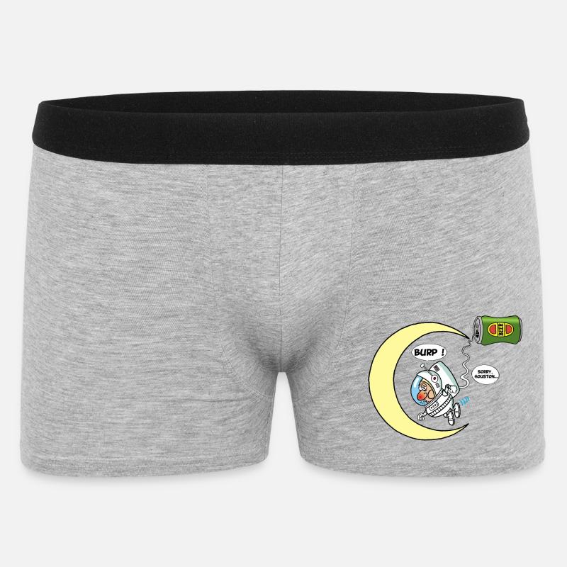 Der Astronaut und das Bier - Männer Boxer Shorts - Grau meliert