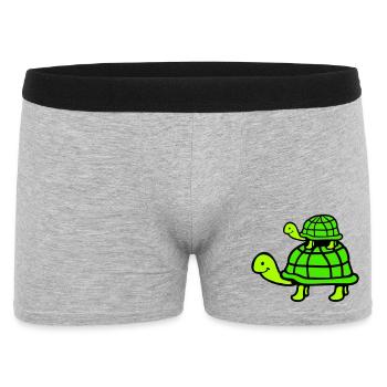 2 tortues Piggyback Maman Papa Enfant Chevauchant Mignon - Boxer Homme - gris chiné - Devant