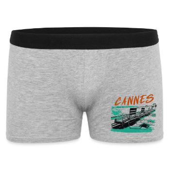 Cannes Côte d'Azur Illustration - Boxer Homme - gris chiné - Devant